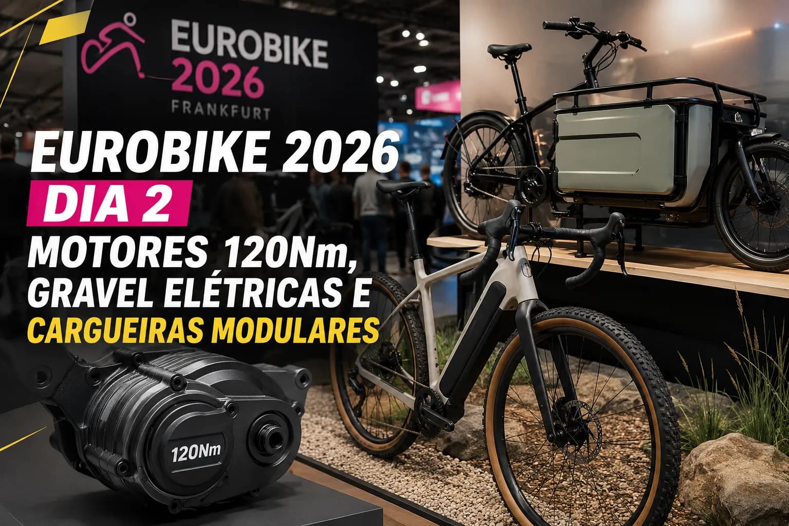 Eurobike 2026 Dia 2: Motores 120Nm, Gravel Elétricas e Cargueiras Modulares